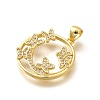 Rack Plating Brass Micro Pave Cubic Zirconia Pendants KK-L226-050G-04-2