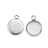 Non-Tarnish 304 Stainless Steel Pendant Cabochon Settings LS-X-STAS-G127-13-8mm-P-1