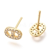 Brass Micro Pave Clear Cubic Zirconia Stud Earrings EJEW-O103-07G-2