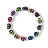 Halloween Skull Acrylic Beaded Stretch Bracelets BJEW-JB14347-02-5