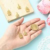 6Pcs 2 Styles Ferris Wheel & Castle Brass Micro Pave Cubic Zirconia Pendants KK-CJ0005-74-4