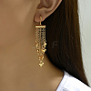 Fashionable Heart-shaped Tassel Brass Leverback Earrings ER2215-4