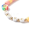 Handmade Polymer Clay Beads Stretch Bracelets BJEW-JB06492-6