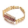 Brass Cubic Zirconia Link Chain Bracelets BJEW-F206-15G-1