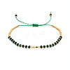 Round Natural Green Onyx Agate Beaded Braided Bead Bracelets NJ4707-2-1