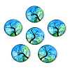 Half Round/Dome Tree Pattern Glass Flatback Cabochons for DIY Projects GGLA-Q037-25mm-M28-03-1