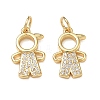 Brass Micro Pave Clear Cubic Zirconia Pendants CU-CBA9AFC-01G-08-1