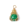 Dyed Natural White Jade Pendants PALLOY-JF03396-05-1