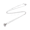 Rhodium Plated 925 Sterling Silver Clear Cubic Zirconia Crown Pendant Cable Chain Necklace Making STER-T007-105P-1