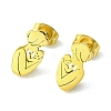 Thanksgiving Day Theme 304 Stainless Steel Stud Earrings LS-EJEW-B041-01G-01-1