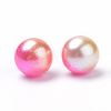 Rainbow Acrylic Imitation Pearl Beads OACR-R065-6mm-A04-2