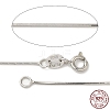 Anti-Tarnish Rhodium Plated Sterling Silver Snake Chain Necklaces NJEW-M153-15A-20-4