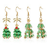 2 Pairs 2 Styles Glass Dangle Earrings EJEW-TA00700-1
