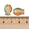 Electroplate and Golden Metal Enlaced Glass Beads EGLA-T029-01G-3