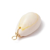 Natural Cowrie Shell Pendants PALLOY-JF03316-05-4