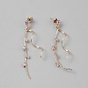 Brass Micro Pave Cubic Zirconia Dangle Stud Earrings EJEW-WH0004-192KCG-1
