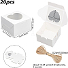 20Pcs Square Paper Cardboard Bakery Boxes CON-BC0002-34B-2