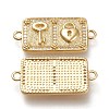 Brass Micro Pave Cubic Zirconia Links Connectors ZIRC-F116-27-3