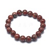 Natural Sesame Jasper/Kiwi Jasper Bead Stretch Bracelets BJEW-K212-B-037-2