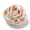 Flower Cloth with Plastic Pearl Brooch Pin JEWB-K013-01P-05-1