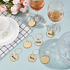 Acrylic Flat Round Wine Glass Charms AJEW-AB00115-4