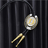 Cowboy Western Alloy Horseshoes & Letter Pendant Bolo Tie Necklaces NJEW-WH20014-02D-4
