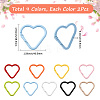 18Pcs 9 Colors Baking Paint Alloy Spring Gate Rings FIND-SC0017-36-2