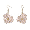 Heart Glass Dangle Earrings EJEW-MZ00639-01-2
