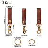 AHADERMAKER 2 Sets PU Leather Keychain KEYC-GA0001-23-2