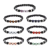 7Pcs 7 Style Natural & Synthetic Mixed Gemstone & Alloy Beaded Stretch Bracelets Set for Women BJEW-JB09235-1