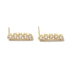 Rectangle Rack Plating Brass Cubic Zirconia Stud Earrings for Women EJEW-K245-15G-1