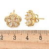 Rack Plating Brass Micro Pave Clear Cubic Zirconia Stud Earrings EJEW-H149-01G-2