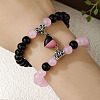 2Pcs Alloy Magnetic Heart Charm Bracelets FS-WGCA466-03-2