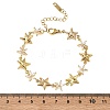 304 Stainless Steel Pave Clear Cubic Zirconia Link Chain Bracelets for Women BJEW-A169-11G-5