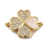 Eco-Friendly Rack Plating Brass Micro Pave Clear Cubic Zirconia Connector Charms KK-F853-26G-1