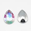 Acrylic Rhinestone Pointed Back Cabochons GACR-Q013-13x18-18AB-2