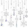 16Pcs Glass Snowflake Christmas Tree Hanging Ornaments PW-WG46191-01-1