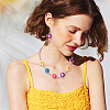 30Pcs 5 Colors Acrylic Beaded Connector Charms PALLOY-TAC0195-8
