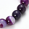 Natural Striped Agate/Banded Agate Beaded Stretch Bracelets BJEW-Q692-03C-2