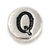 925 Sterling Silver Flat Round with Letter Beads STER-G044-01AS-Q-1