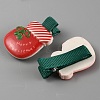 Cute Christmas Acrylic Alligator Hair Clips PHAR-WH0013-03F-2