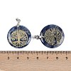 Natural Blue Spot Jasper Flat Round Pendants G-Q188-01P-12-3