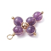 Natural Amethyst Pendants PALLOY-JF02885-04-4