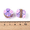 Handmade Polymer Clay Rhinestone Indonesia Beads CLAY-N015-07-3