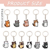 11Pcs 11 Colors Cat Shape PVC Pendant Keychains KEYC-YW0001-22-3