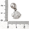304 Stainless Steel Sea Animal European Dangle Charms STAS-D153-04B-P-3