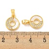 Brass Micro Pave Clear Cubic Zirconia Pendants KK-P275-14G-3