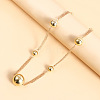 Alloy & Plastic Round Beads Link Chain Necklaces for Women WG2709A-03-2