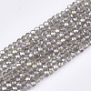 Electroplate Glass Beads Strands LS-EGLA-R016-4m-27-1