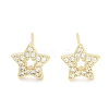 Brass Micro Pave Clear Cubic Zirconia Studs Earring for Women EJEW-S217-F03-1